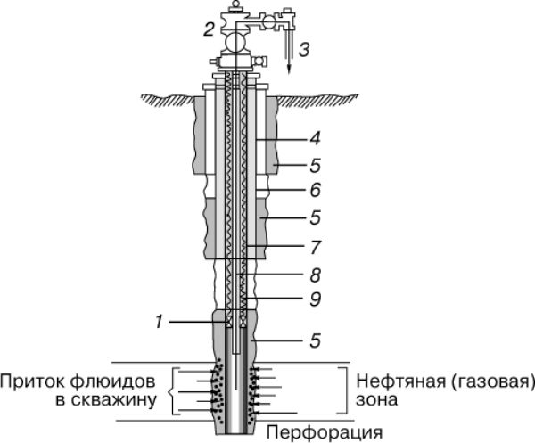 Строение скважины нефтяной схема